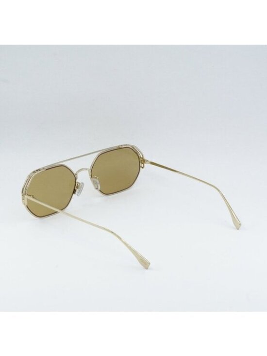 Fendi FE40039U 10L Sunglasses Gold Geometric Frame, Yellow Mirror Lenses main image 5